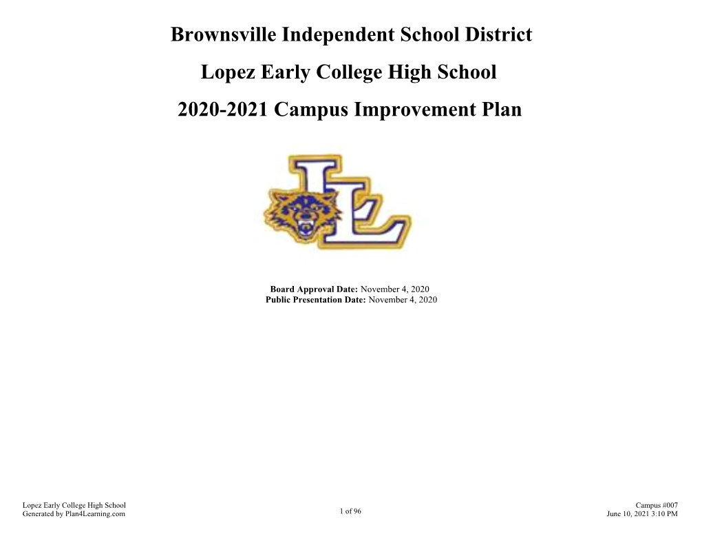 Improvement Plan