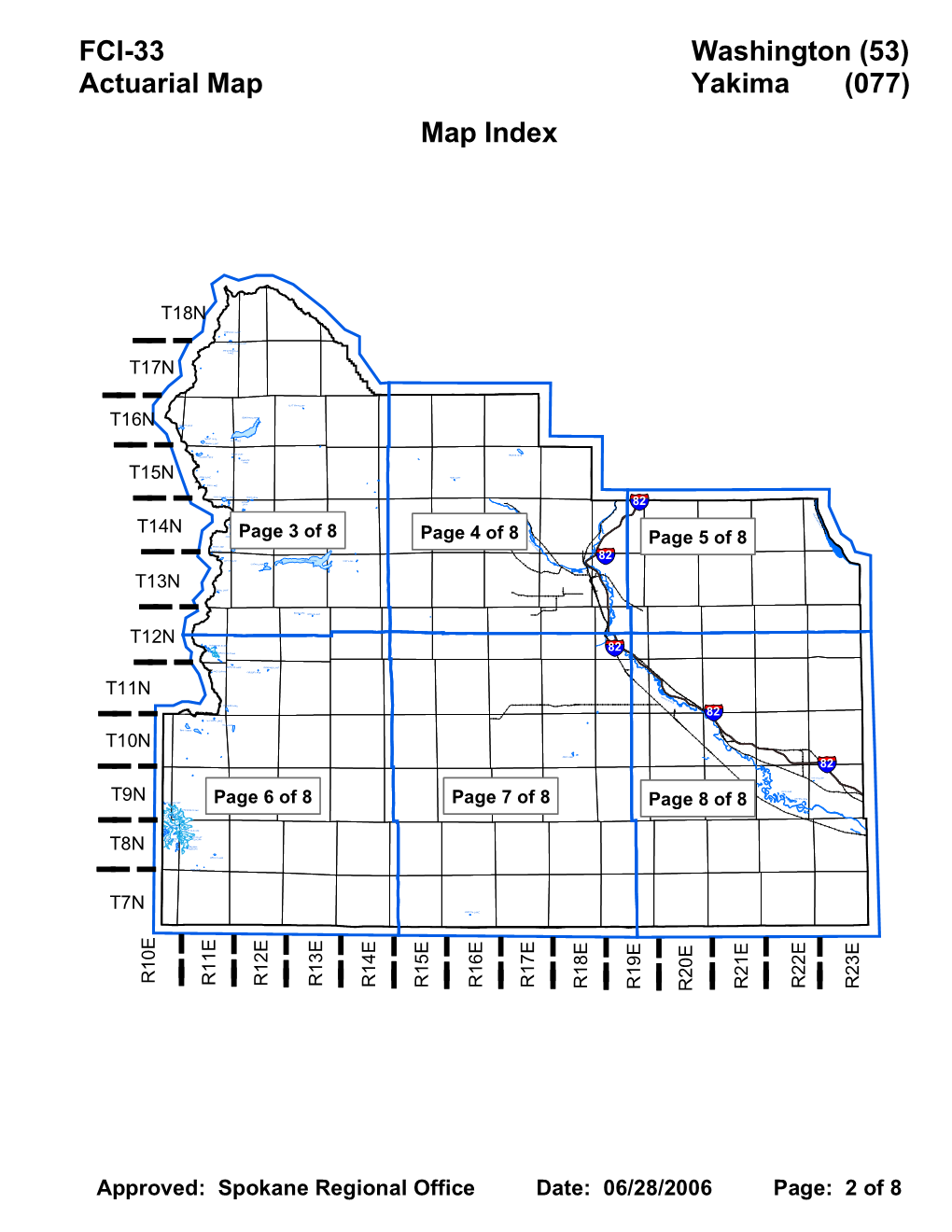 FCI-33 Actuarial Map Washington (53) Yakima (077) Map Index