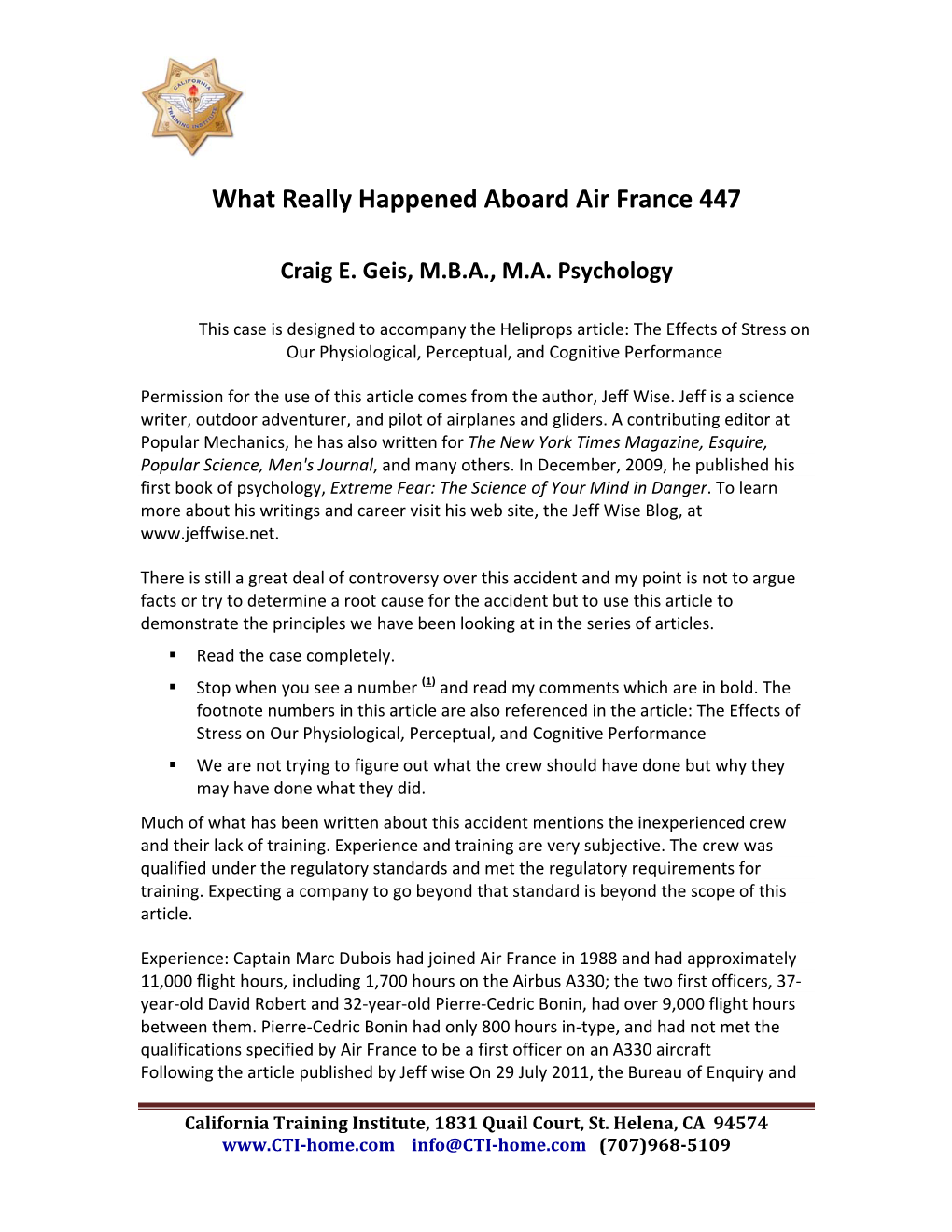 Air France 447 Transcript