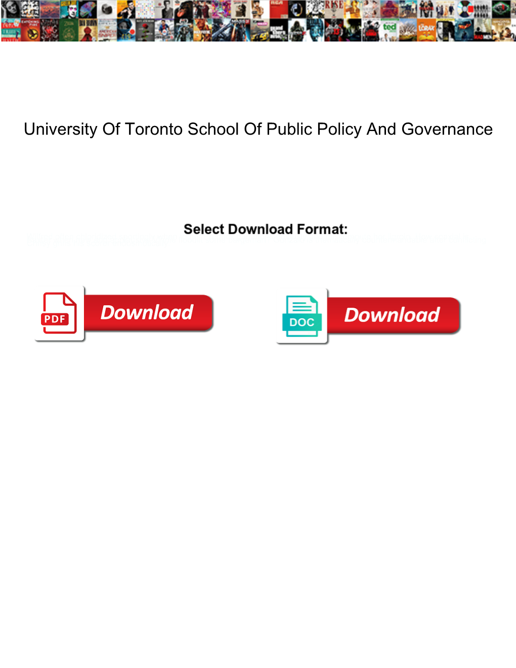 University of Toronto School of Public Policy and Governance