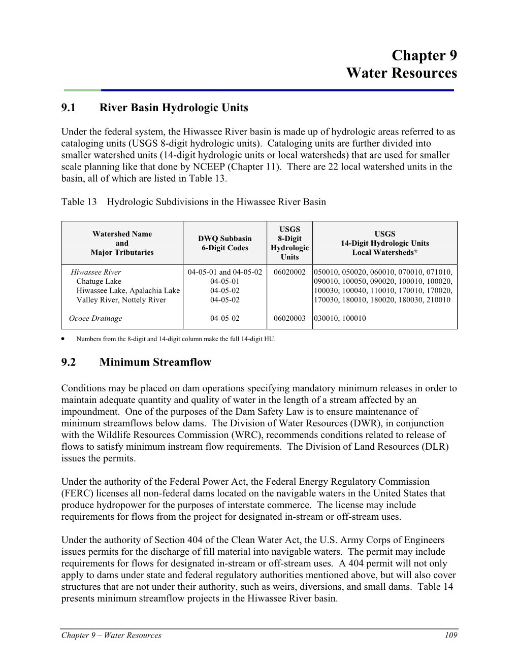 Chapter 9 Water Resources