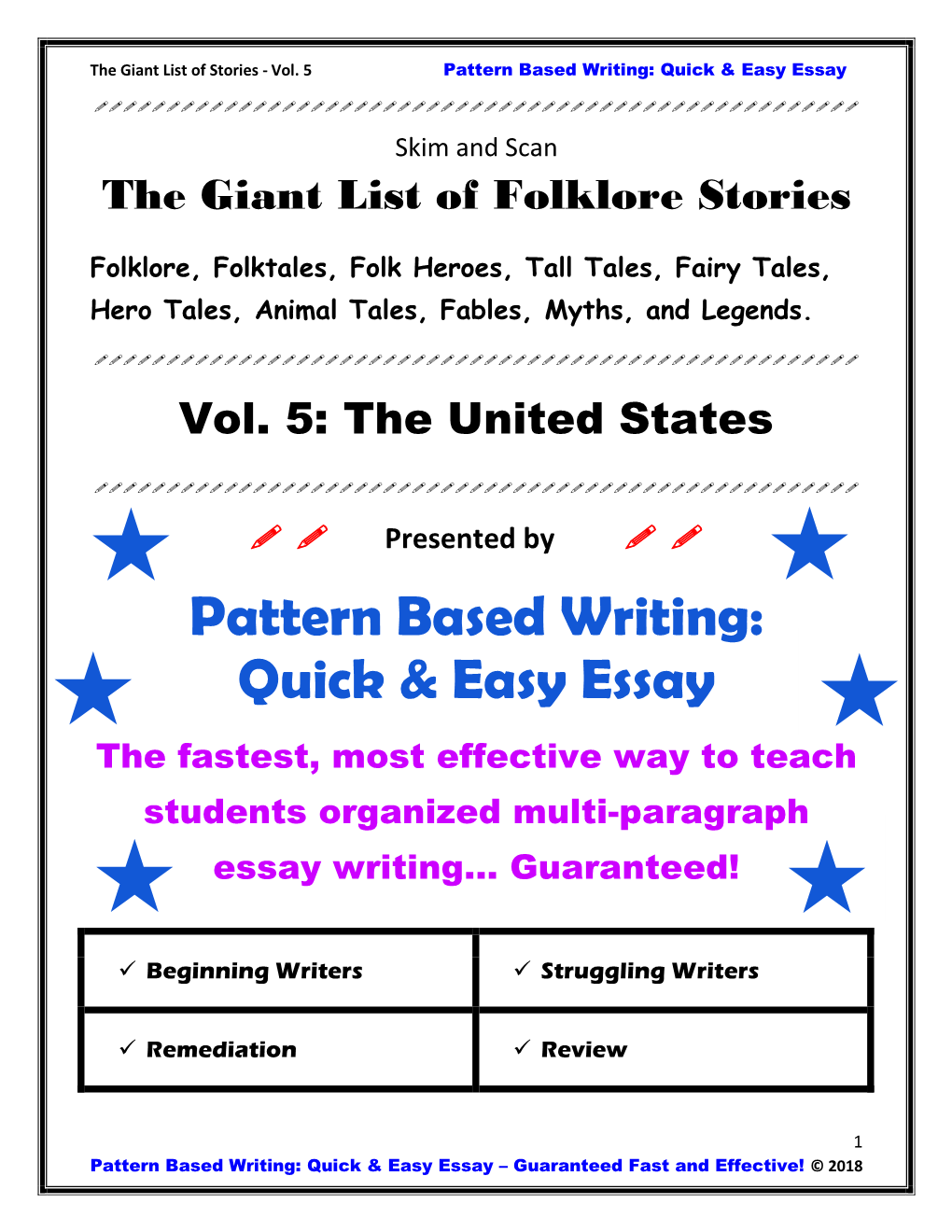 Giant List of Folklore Stories Vol. 5: the United States