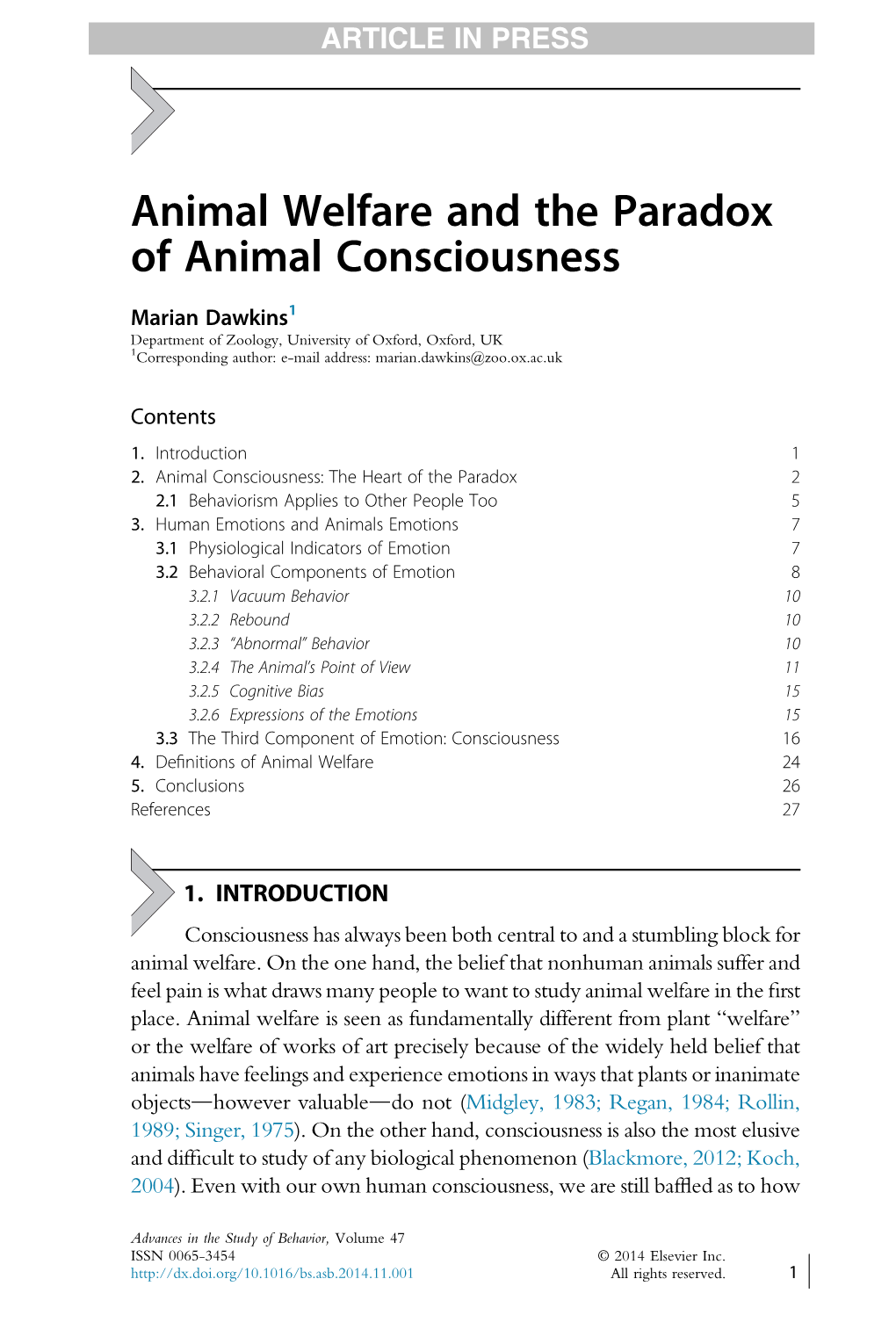 Animal Welfare and the Paradox of Animal Consciousness