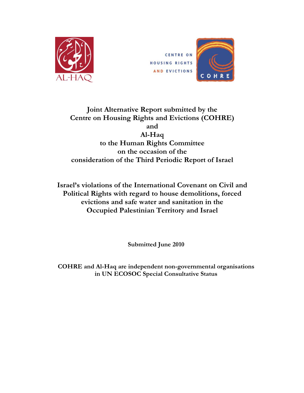 Joint Alternative Report Submitted by The