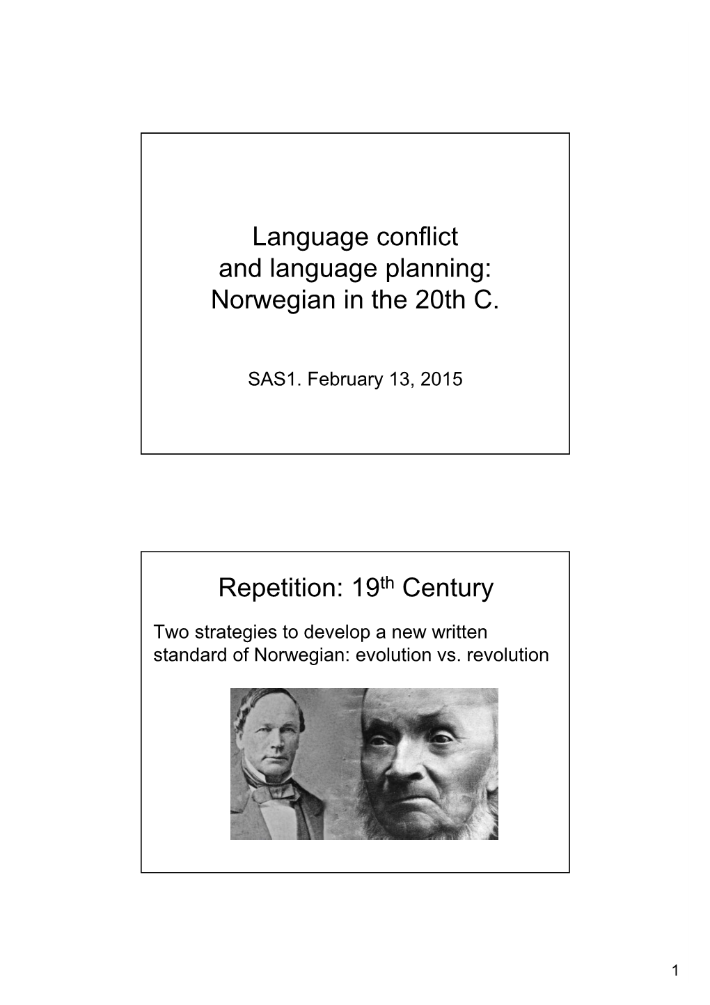 SAS1 4.Language Conflict and Planning 20Th