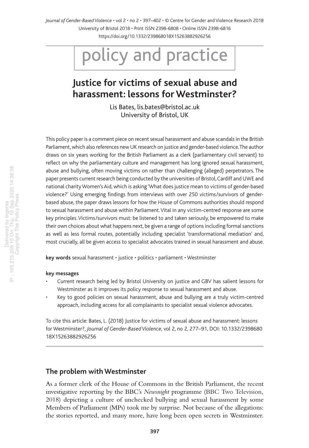 Justice for Victims of Sexual Abuse and Harassment