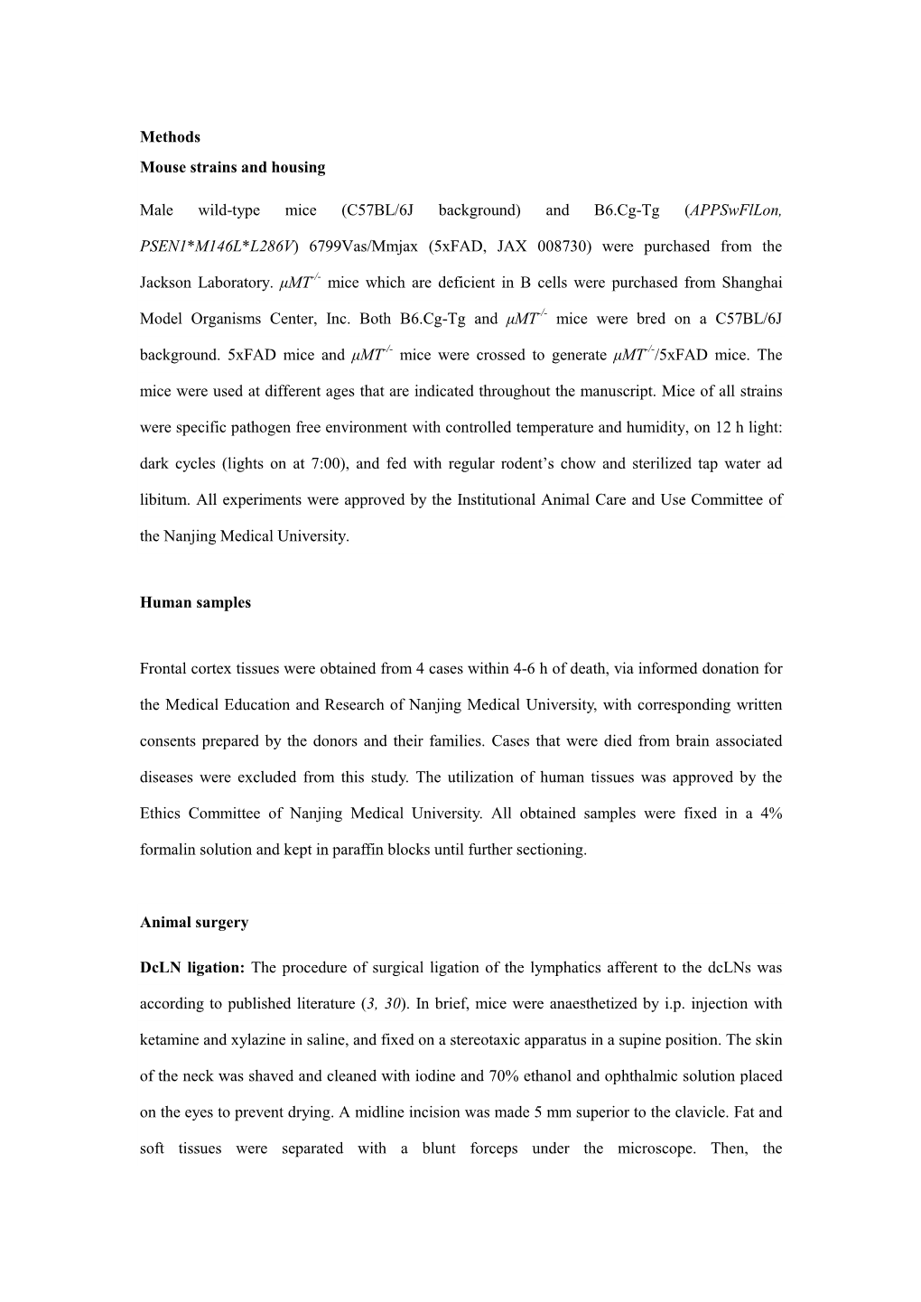 Methods Mouse Strains and Housing Male Wild-Type Mice