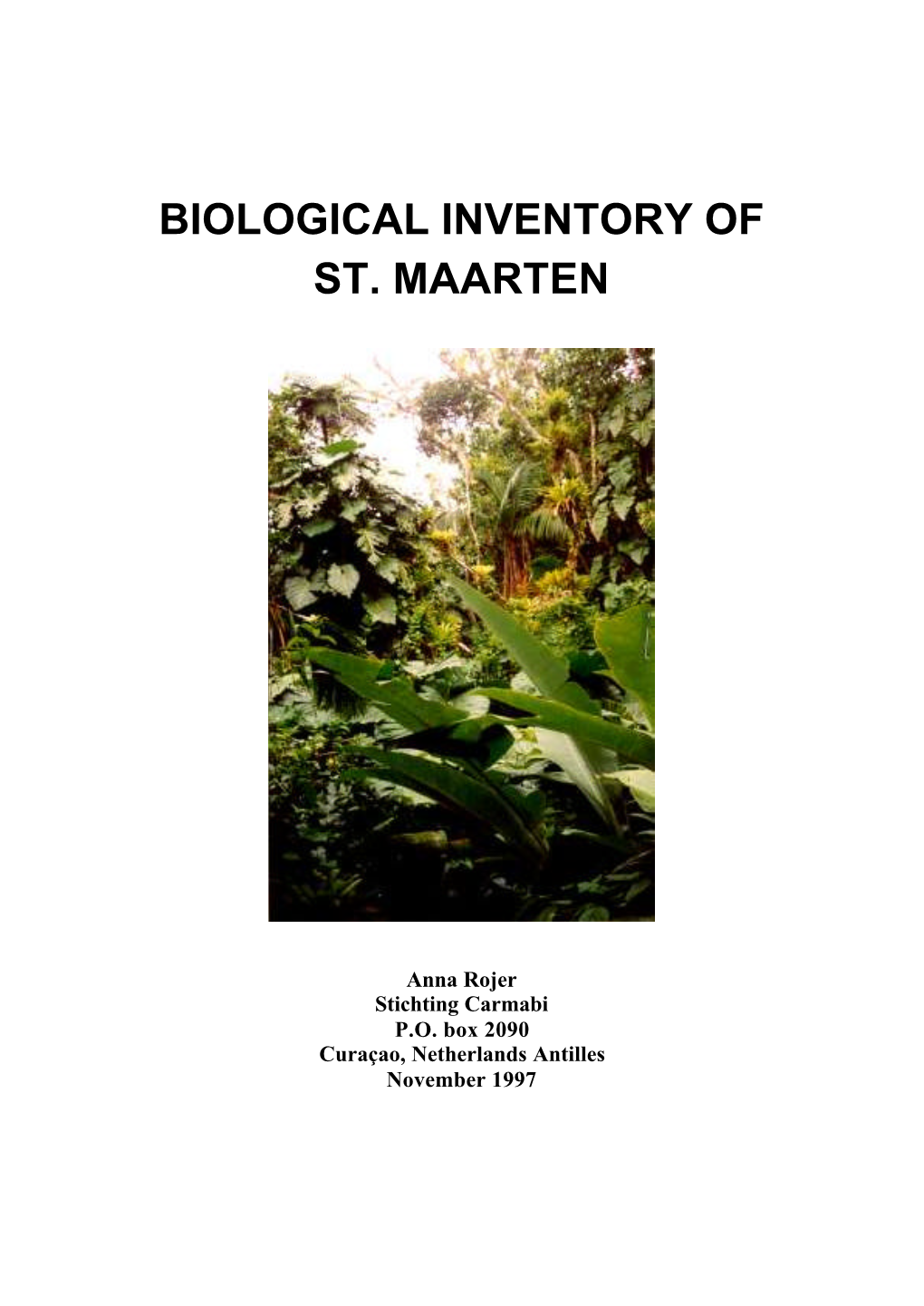 Biological Inventory of St. Maarten