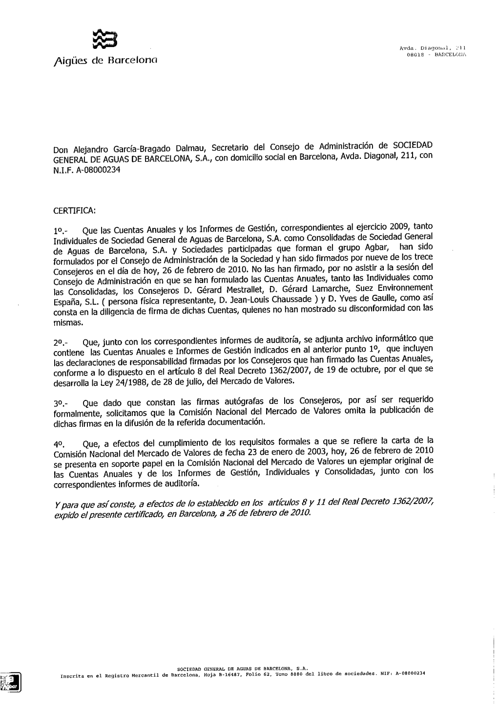 Cuentas Anuales E Informe De Gestión Correspondientes Al Ejercicio 2009