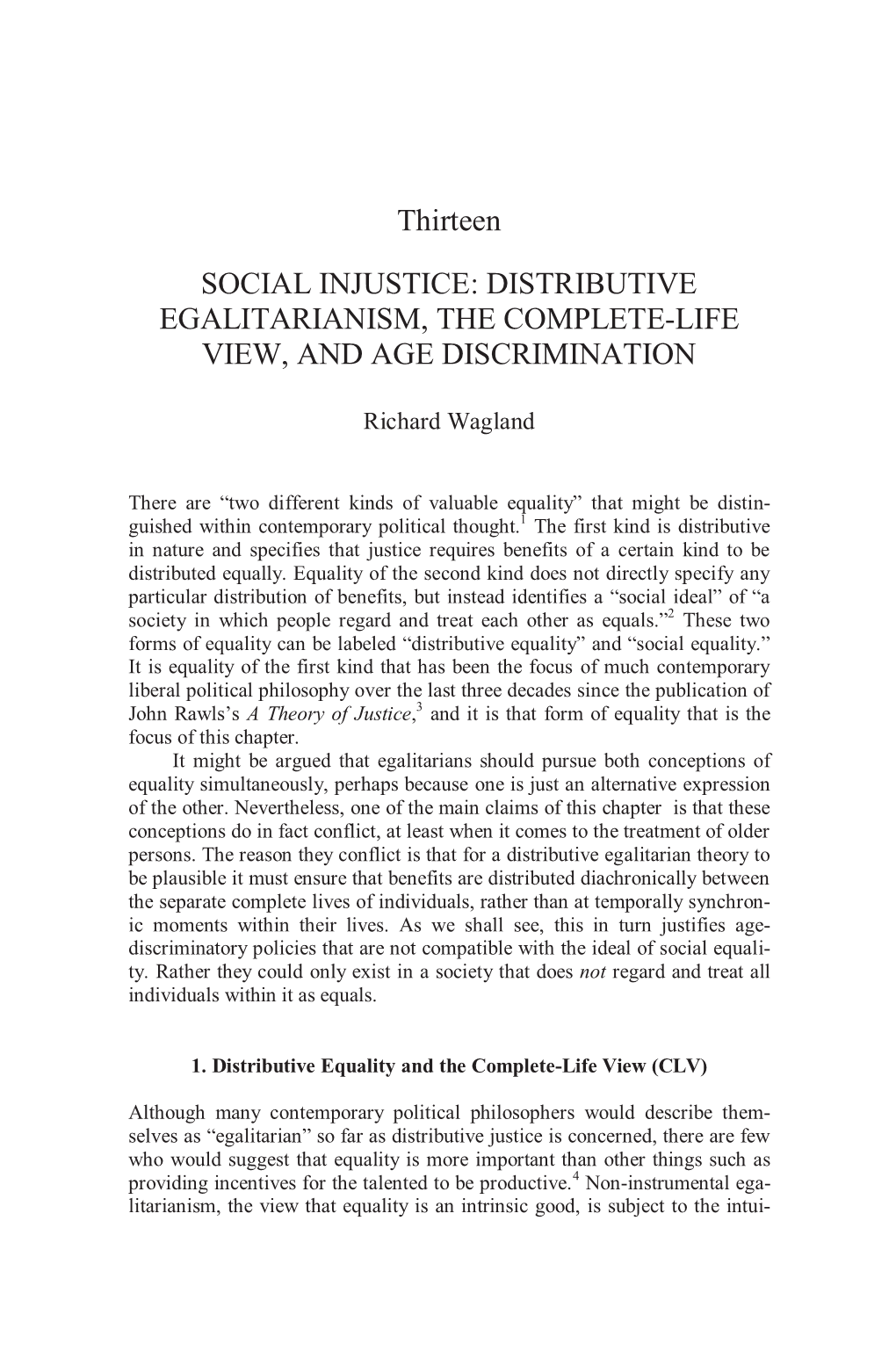 Distributive Egalitarianism, the Complete-Life View, and Age Discrimination