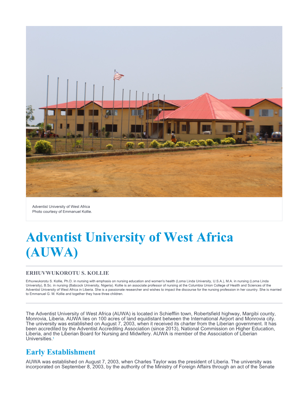 Adventist University of West Africa (AUWA)