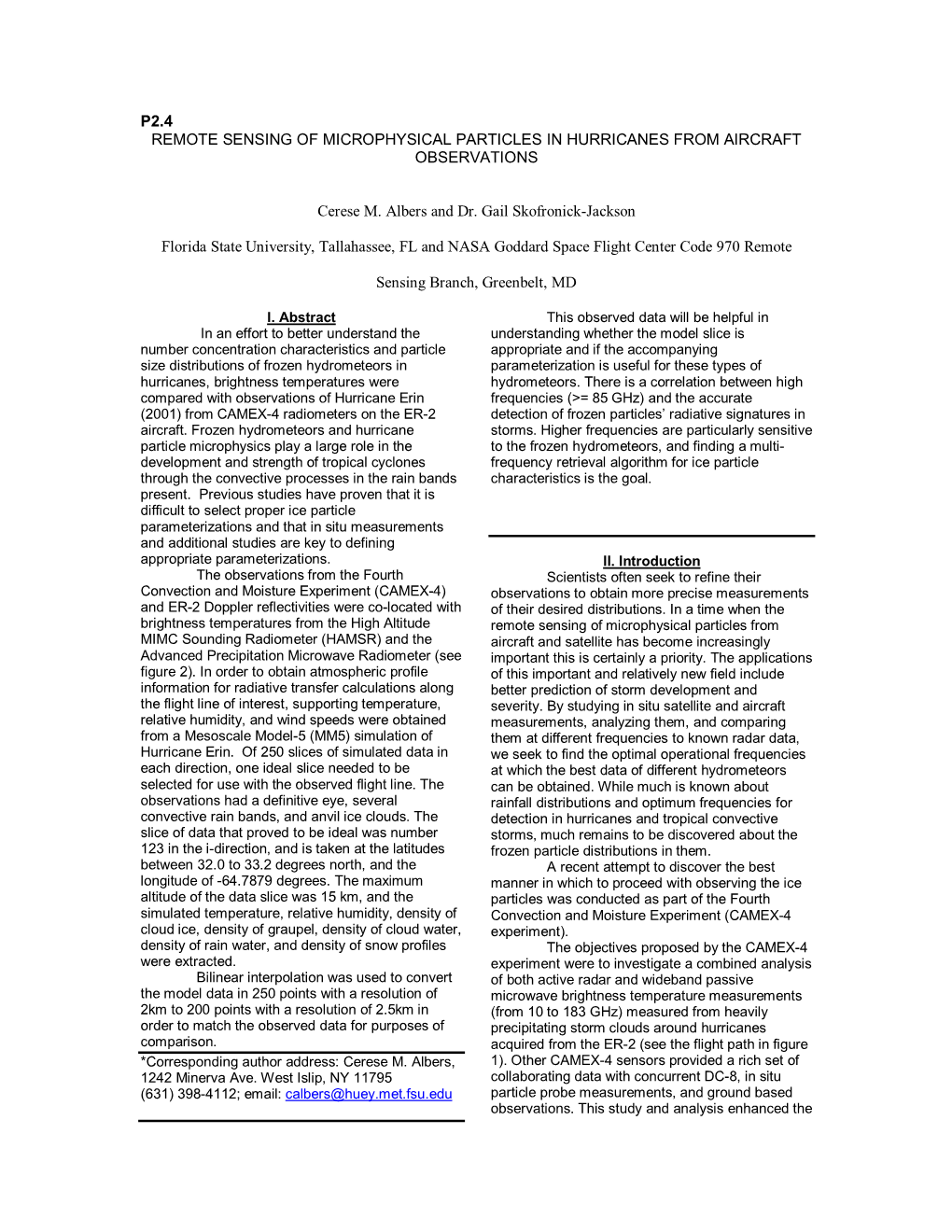 P2.4 Remote Sensing of Microphysical Particles in Hurricanes from Aircraft Observations