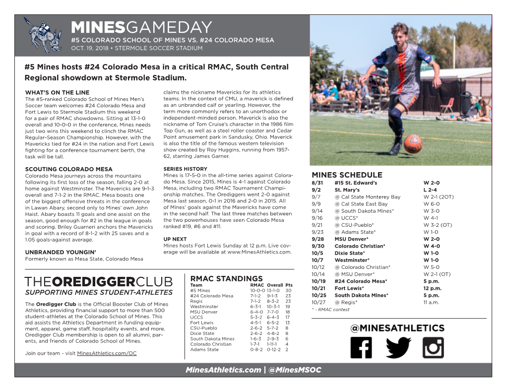 Minesgameday #5 Colorado School of Mines Vs