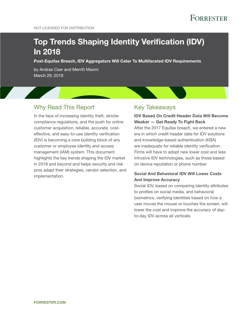 Top Trends Shaping Identity Verification (IDV) in 2018