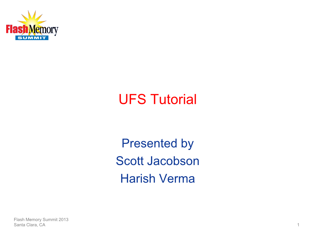 UFS Tutorial