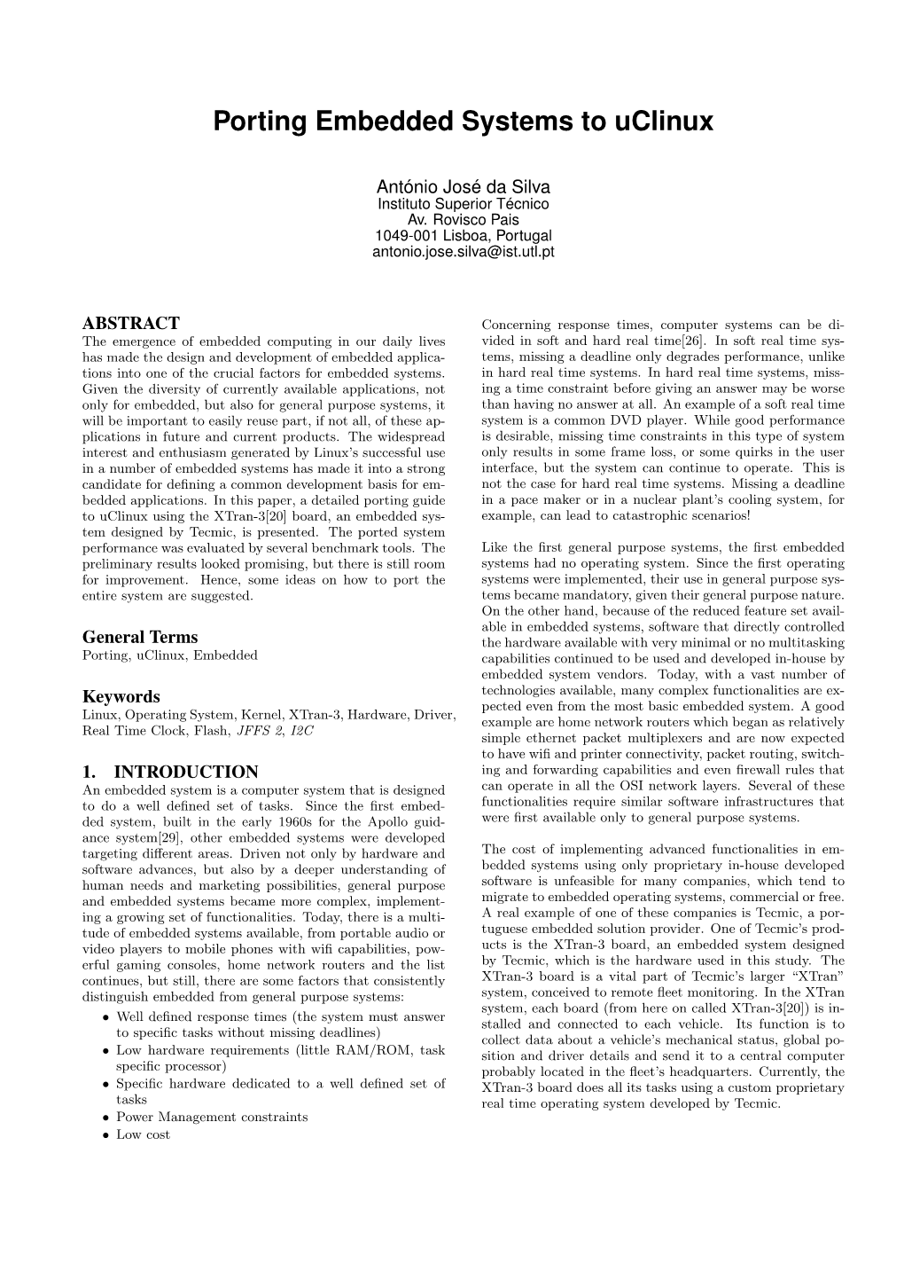 Porting Embedded Systems to Uclinux