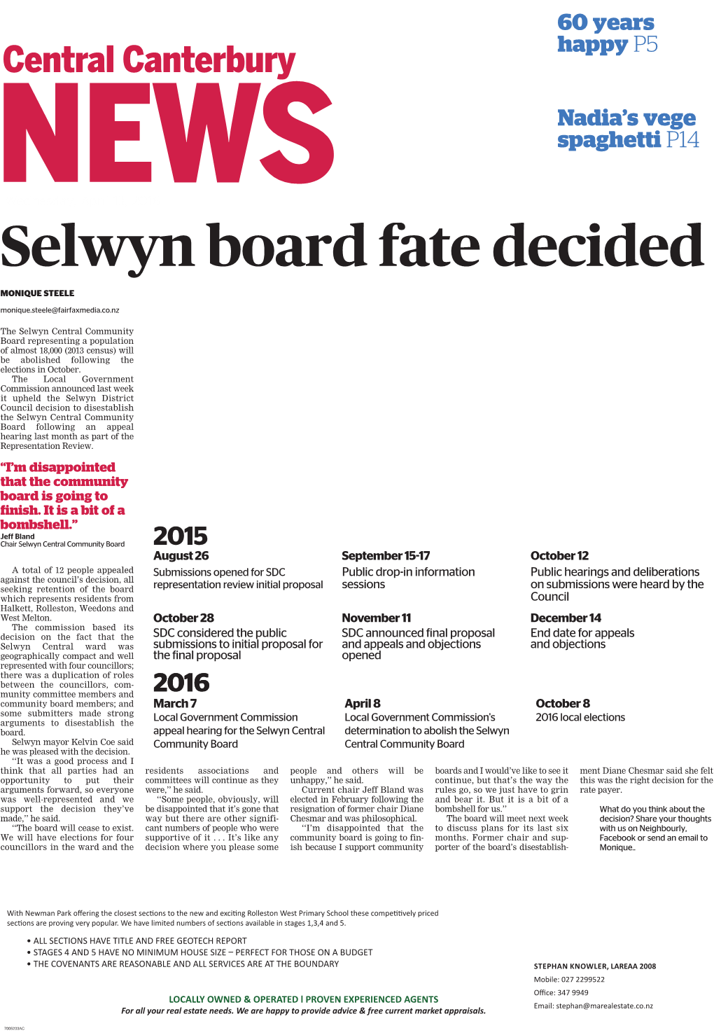 Selwyn Board Fate Decided