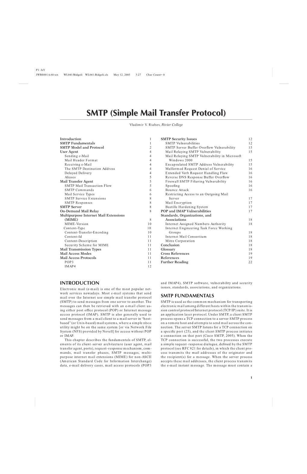 SMTP (Simple Mail Transfer Protocol)