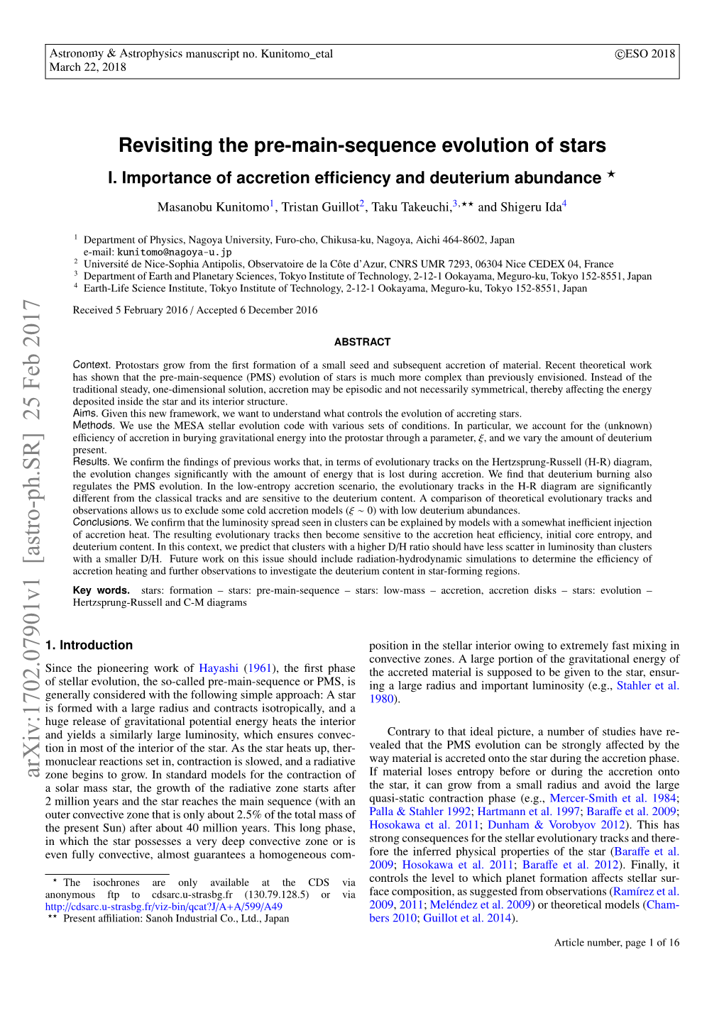 Revisiting the Pre-Main-Sequence Evolution of Stars I. Importance of Accretion Efﬁciency and Deuterium Abundance ?