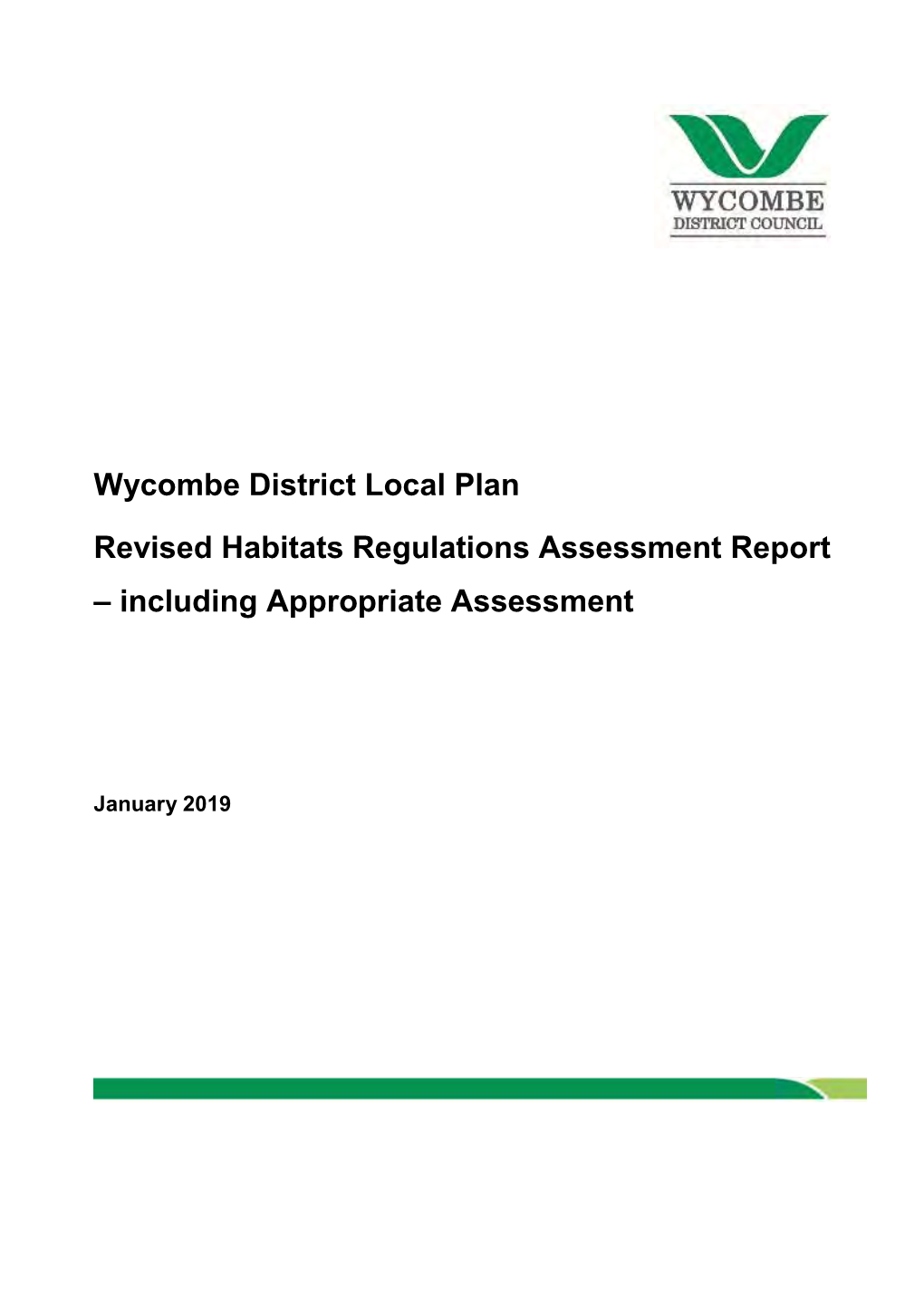 Wycombe District Local Plan Revised Habitats Regulations Assessment