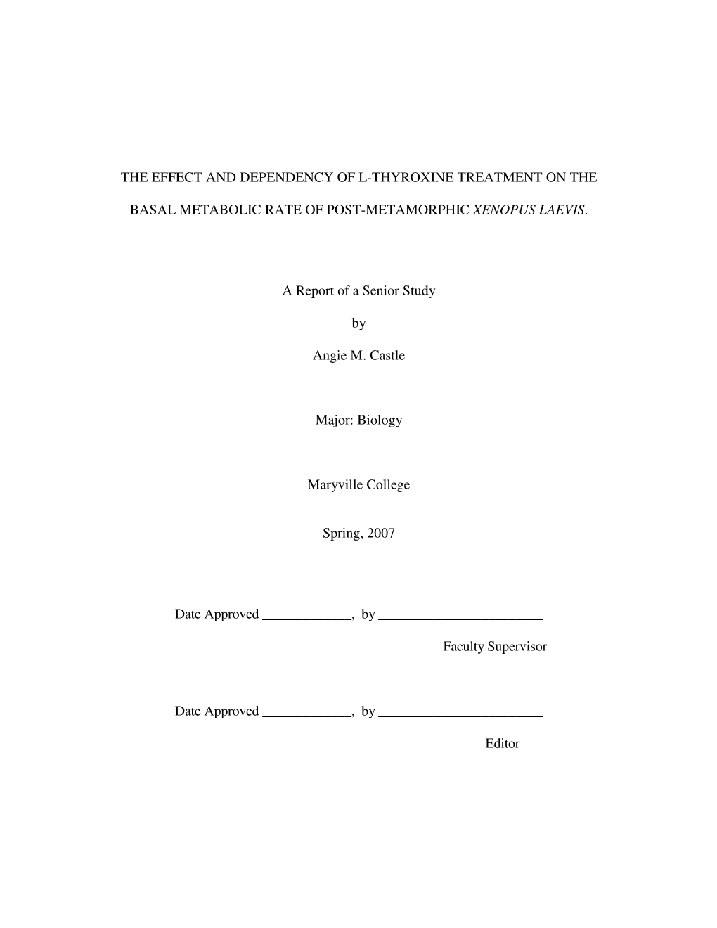 The Effect and Dependency of L-Thyroxine Treatment on The