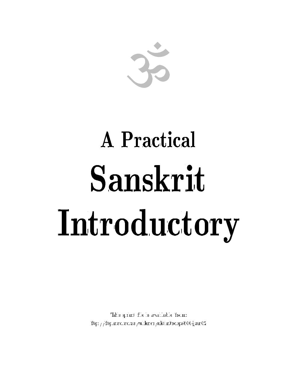 A Practical Sanskrit Introductory