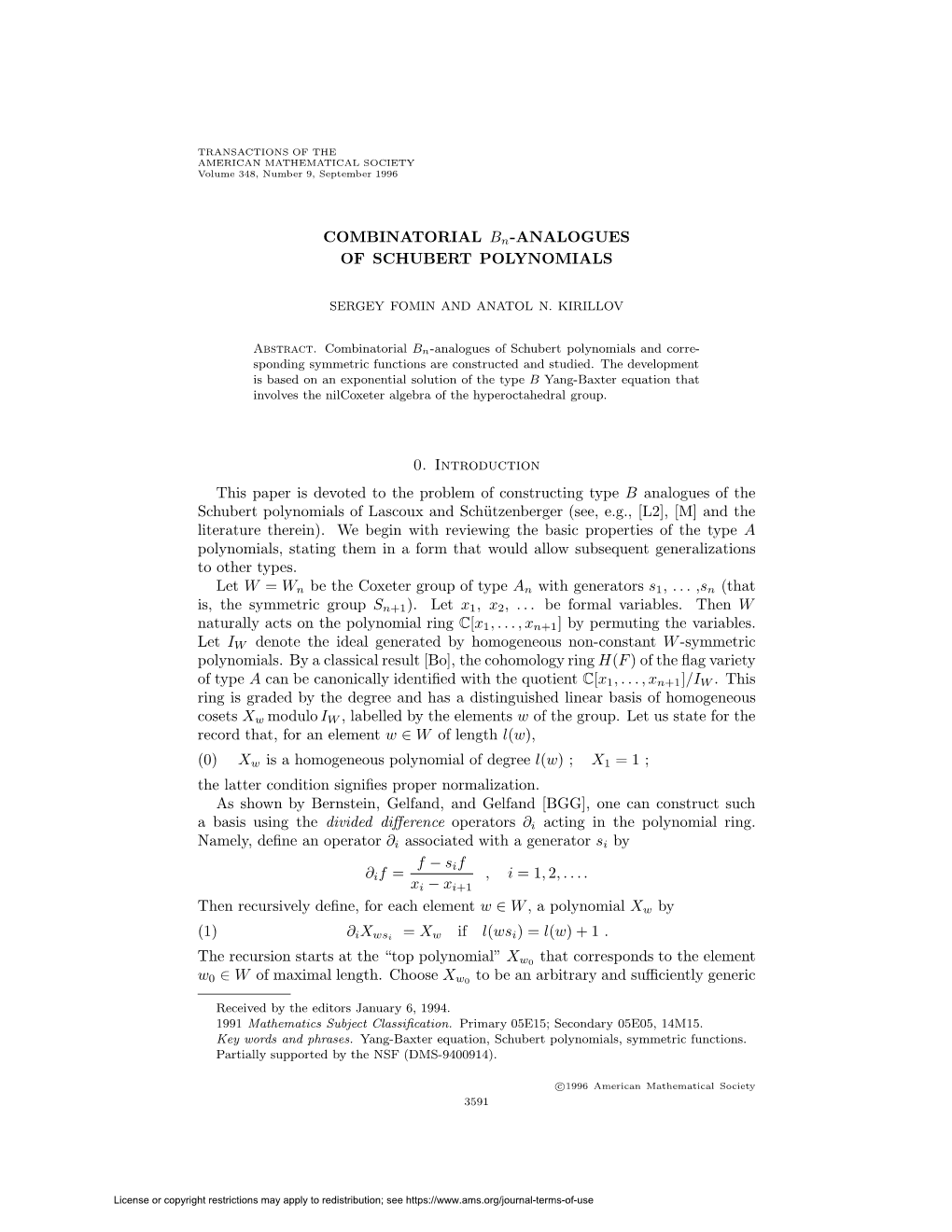 COMBINATORIAL Bn-ANALOGUES of SCHUBERT POLYNOMIALS 0