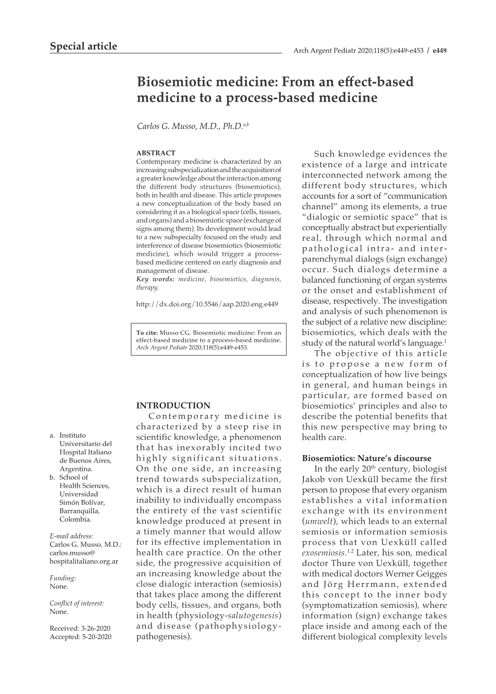 Biosemiotic Medicine: from an Effect-Based Medicine to a Process-Based Medicine