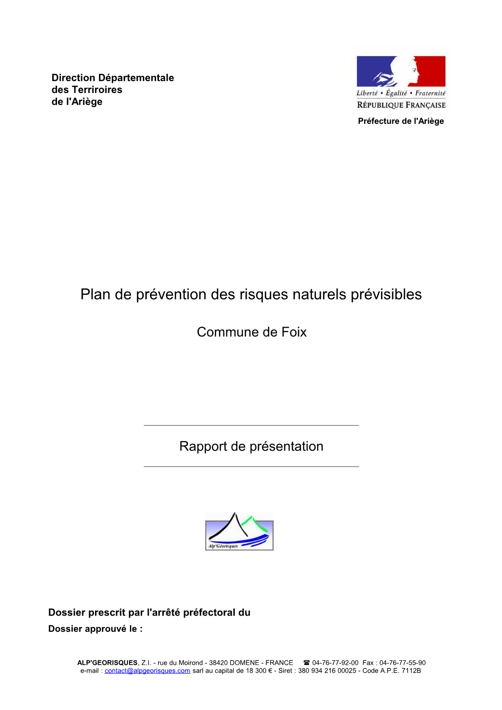 Plan De Prévention Des Risques Naturels Prévisibles