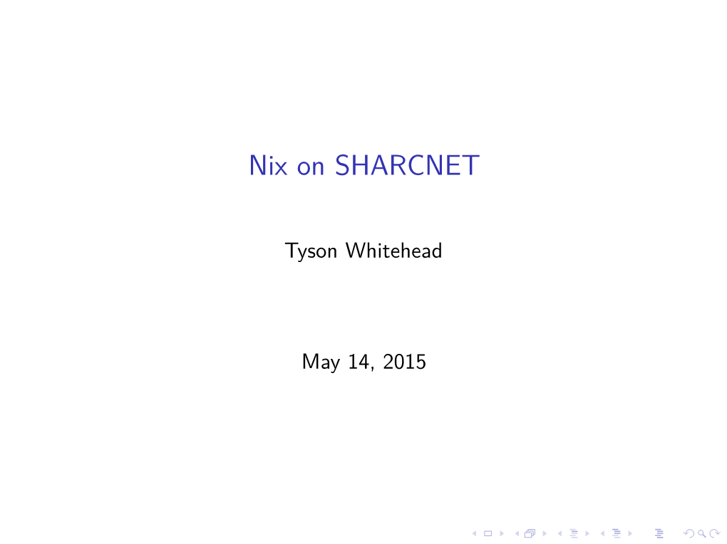 Nix on SHARCNET