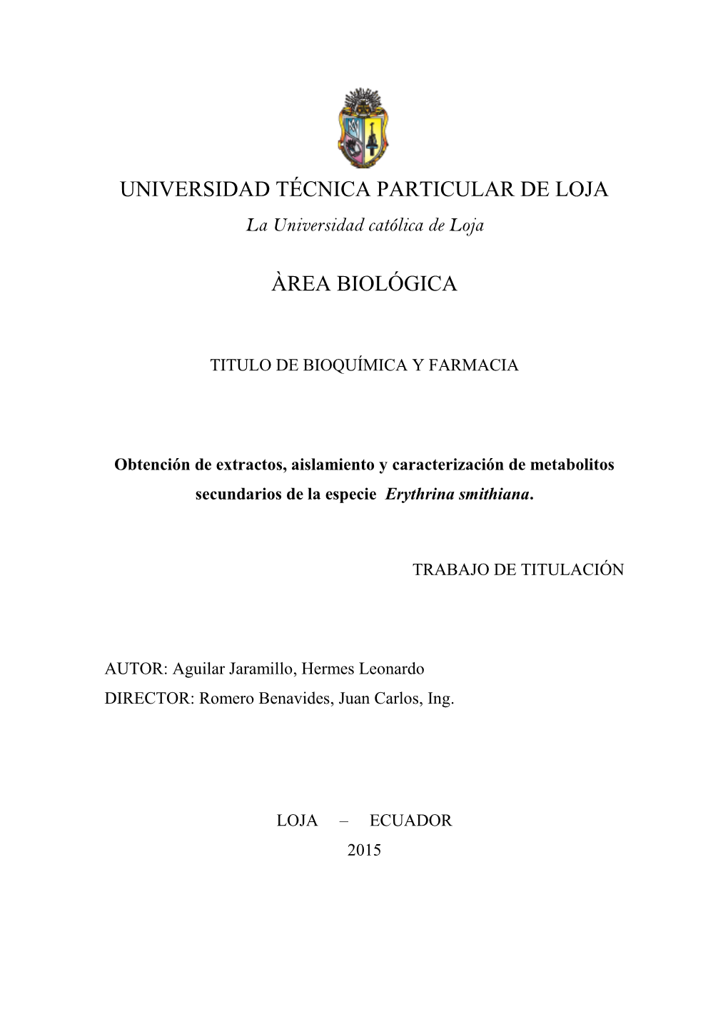 Universidad Técnica Particular De Loja Àrea