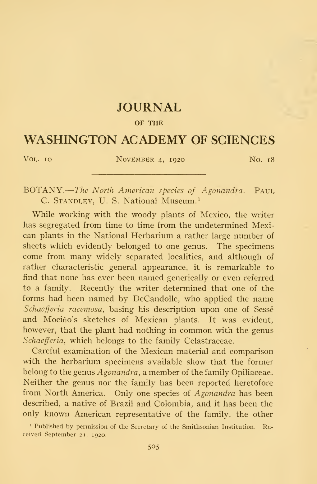 Journal of the Washington Academy of Sciences