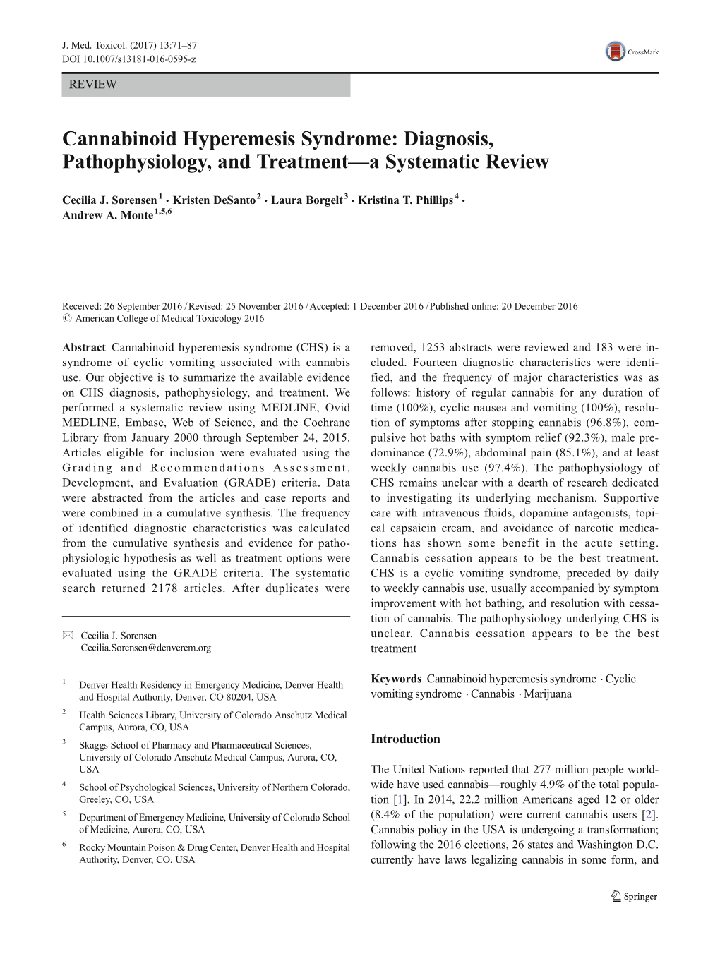 Cannabinoid Hyperemesis Syndrome: Diagnosis, Pathophysiology, and Treatment—A Systematic Review