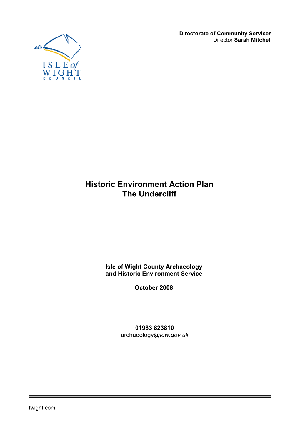 Historic Environment Action Plan the Undercliff