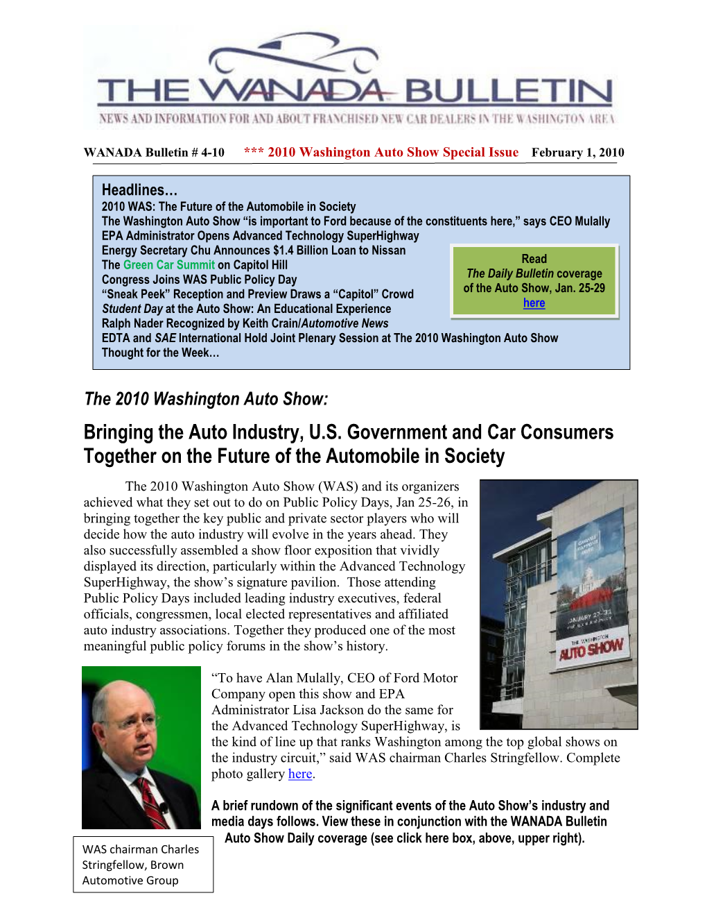 Bringing the Auto Industry, U.S. Government and Car Consumers