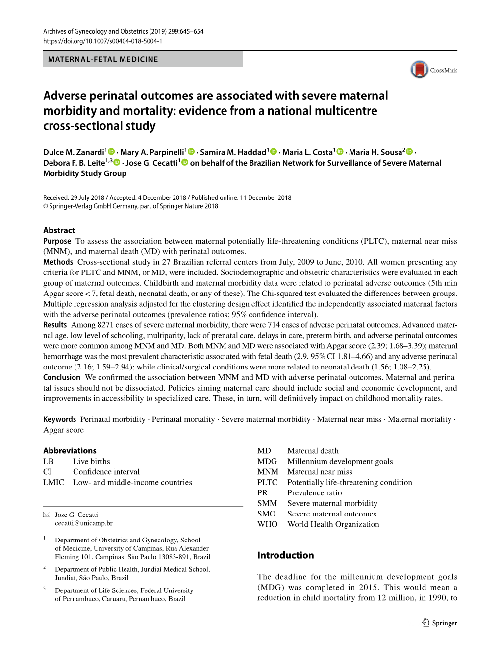 Adverse Perinatal Outcomes Are Associated with Severe Maternal Morbidity and Mortality: Evidence from a National Multicentre Cross‑Sectional Study