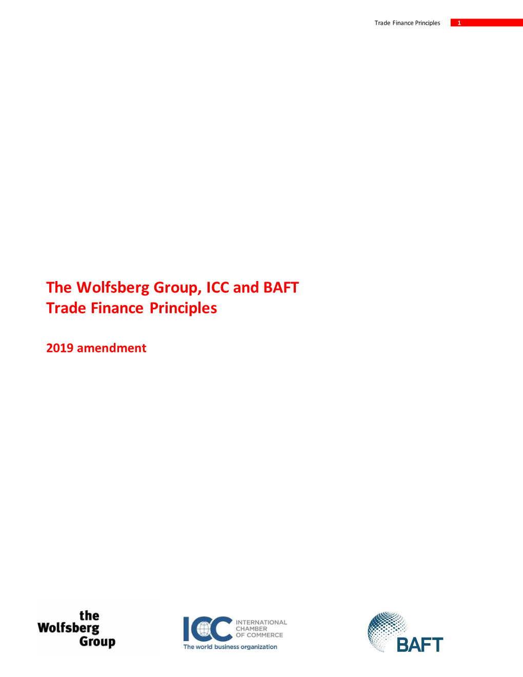 Wolfsberg Group Trade Finance Principles 2019