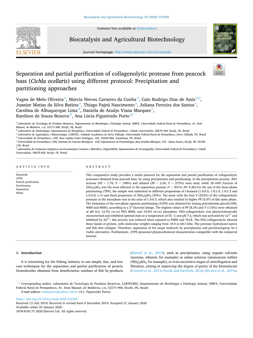 Separation and Partial Purification of Collagenolytic Protease