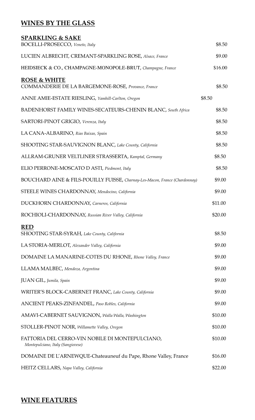 View Wine List