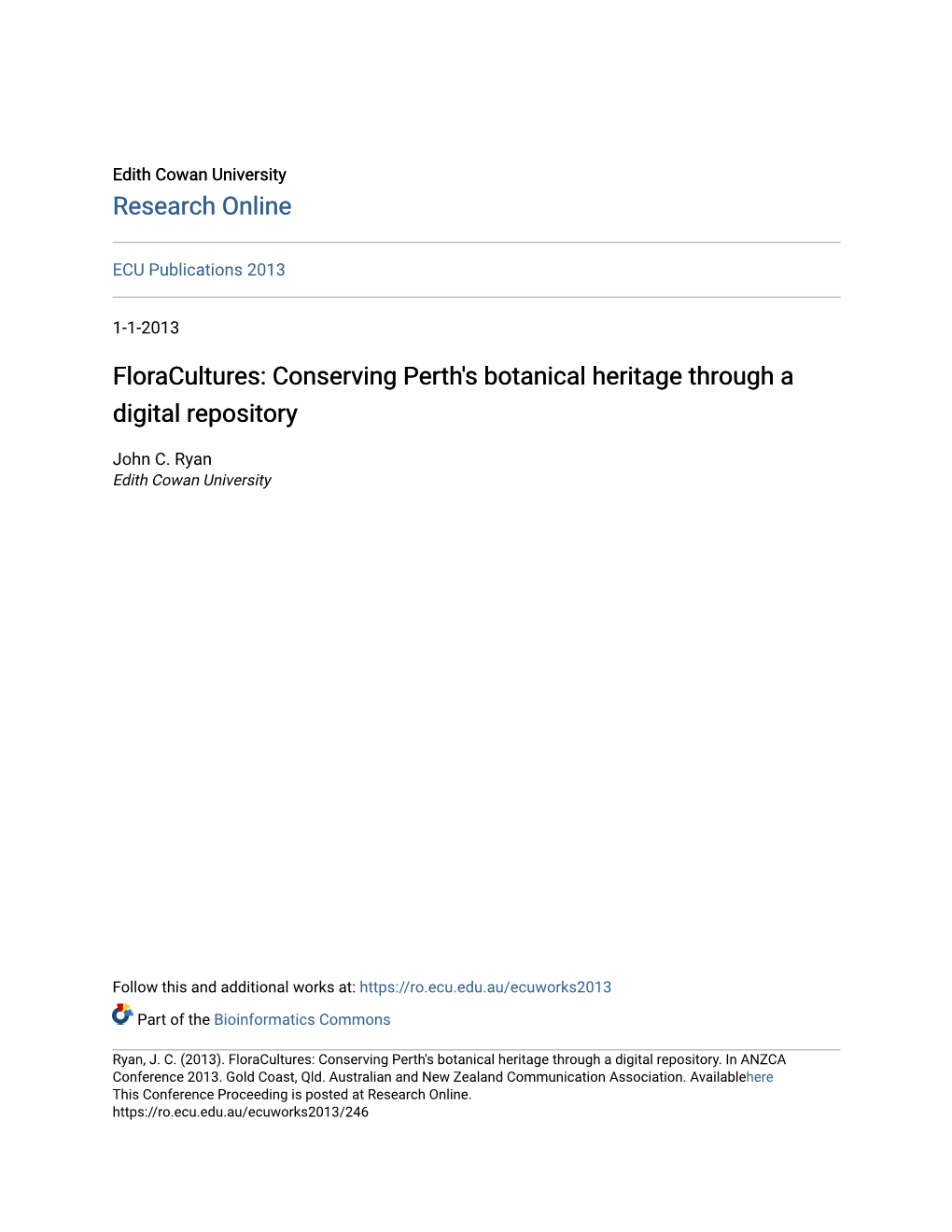 Conserving Perth's Botanical Heritage Through a Digital Repository