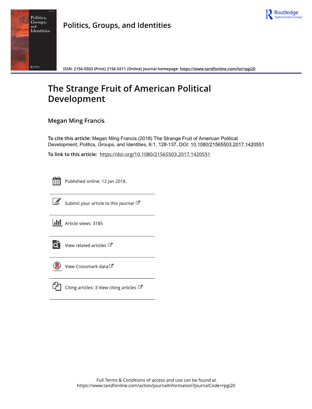 The Strange Fruit of American Political Development