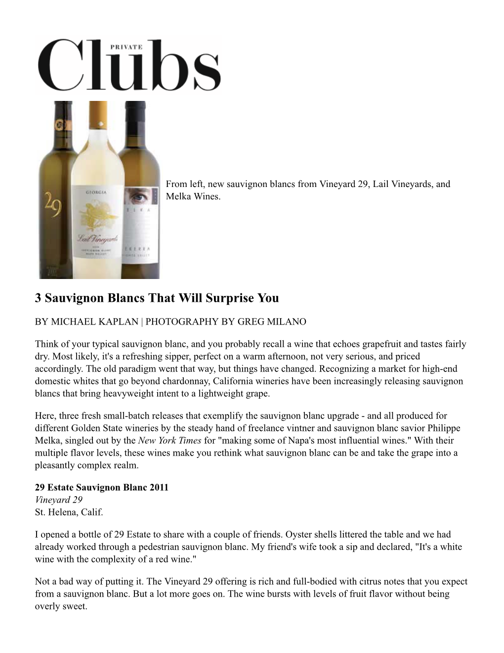 3 Sauvignon Blancs That Will Surprise You | Private Clubs Magazine