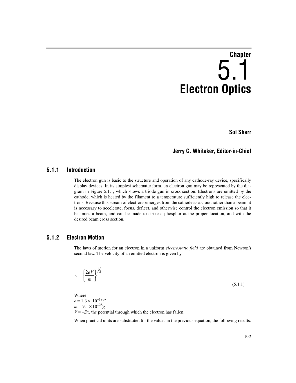 Electron Optics