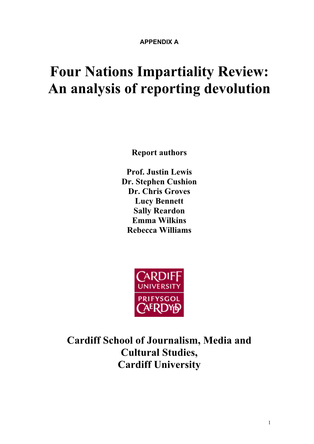 Four Nations Impartiality Review: an Analysis of Reporting Devolution