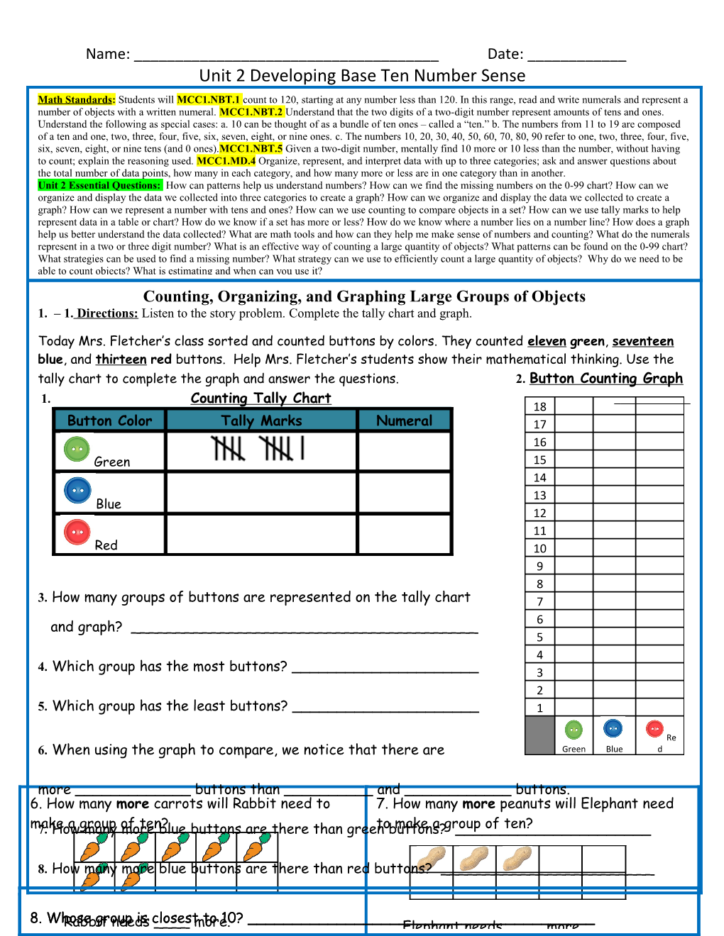 Unit 2 Developing Base Ten Number Sense