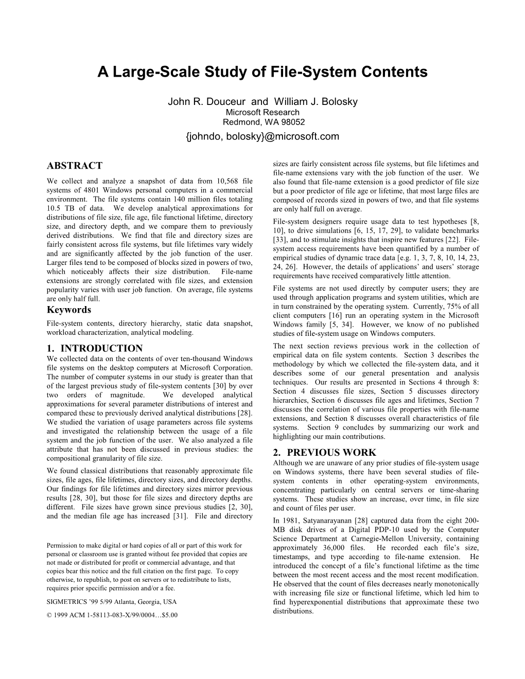 A Large-Scale Study of File-System Contents