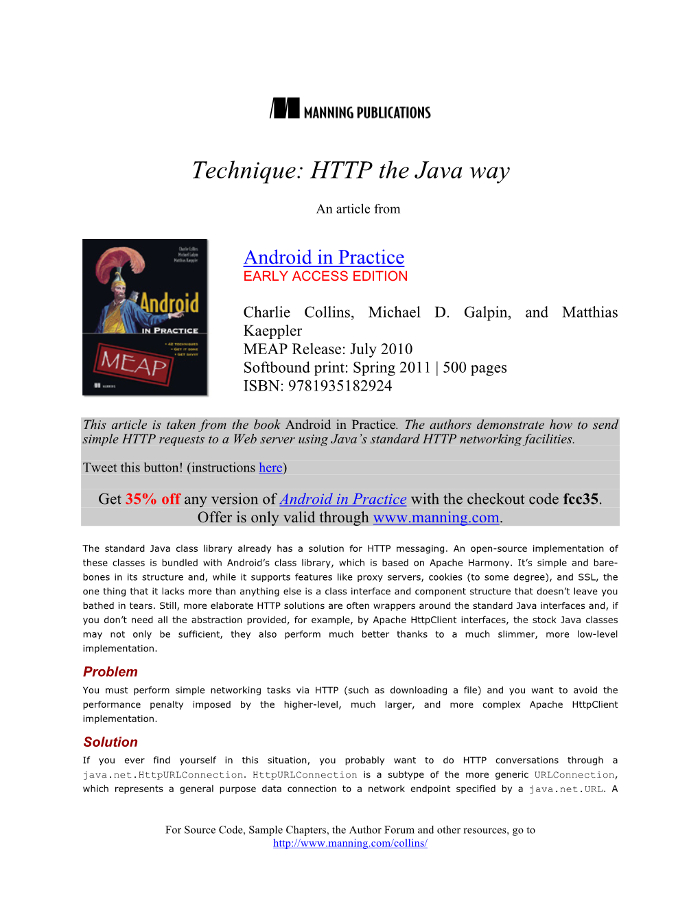 Technique: HTTP the Java Way