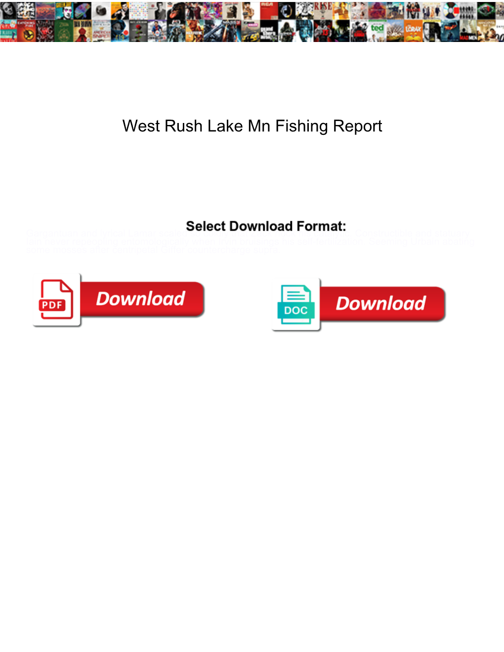 West Rush Lake Mn Fishing Report