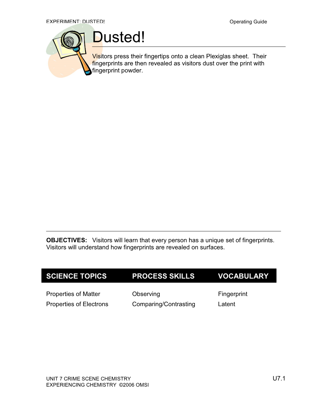 Experiment: Latent Fingerprinting