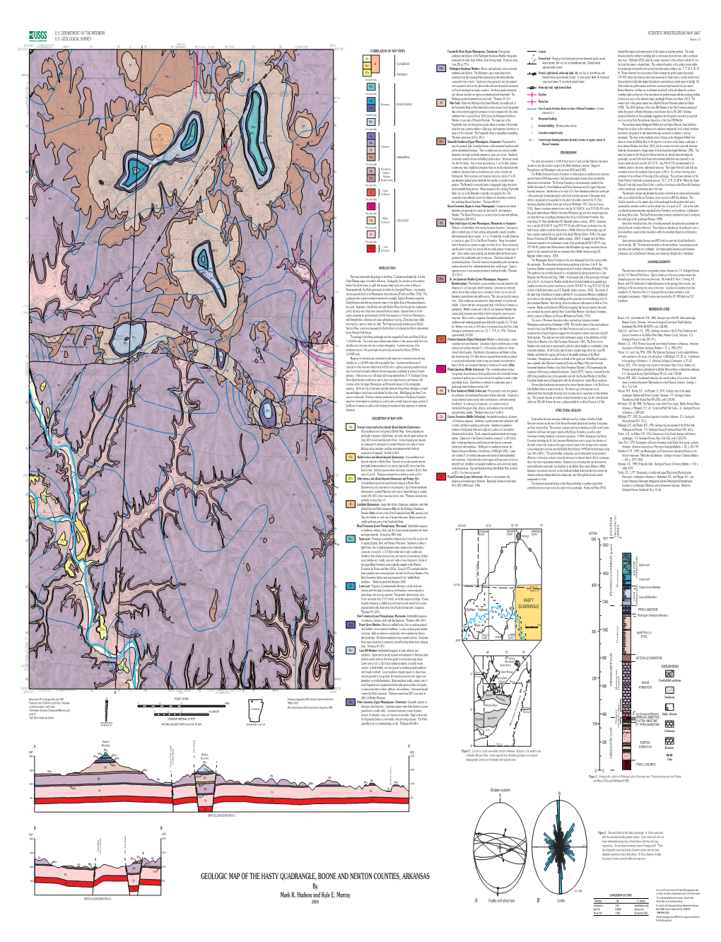 Geologic Map of the Hasty Quadrangle, Boone And